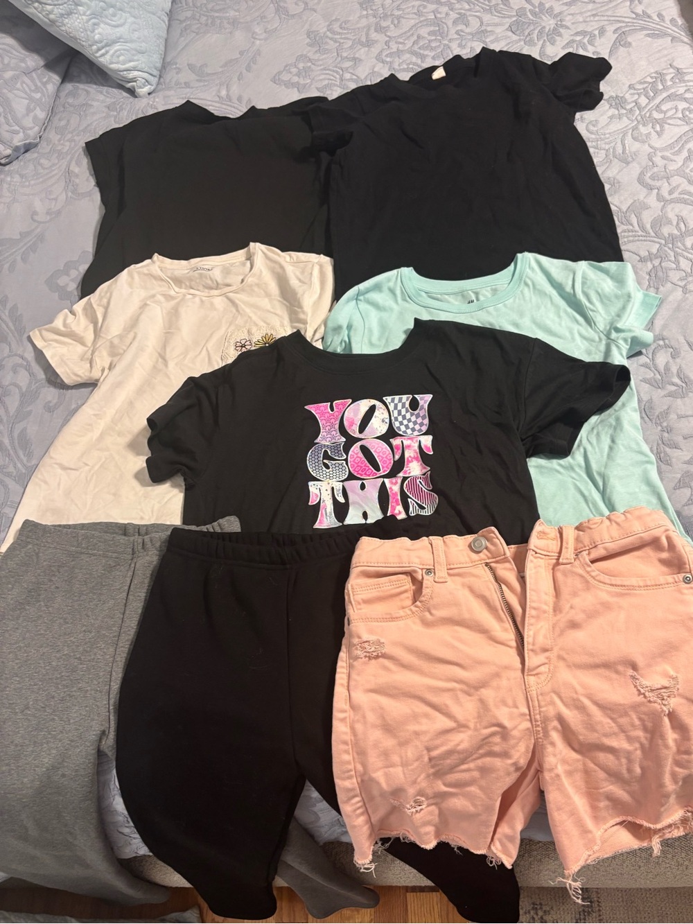 H&M Black, Mint, Cream & Pink Kids Tee Bundle